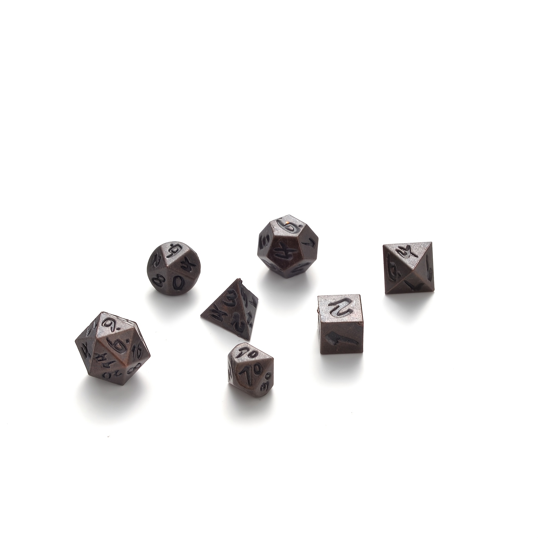 7-Part Metal Zinc Alloy Mini Faceted Dice Kit
